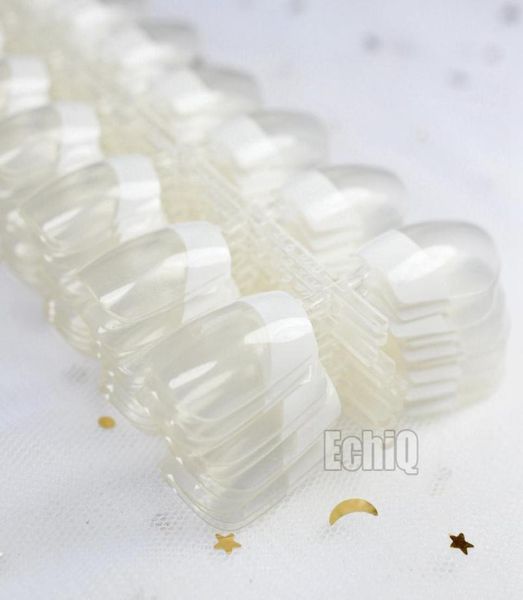 

clear french nail white tips square fashion nail tips ladies fake nails whole 10 kitslot n2075863523, Red;gold
