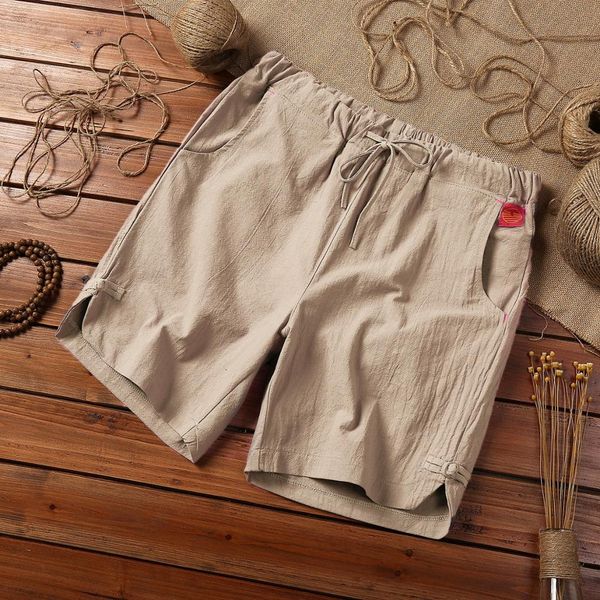 

summer new loose men's casual shorts men hip hop short pants cotton linen breathable drawstring shorts plus size male, White;black