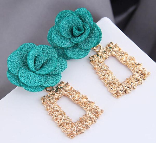 

long earrings female accessories atmospheric wild metal geometric shapes exaggerated flower temperament earrings pendant adju3654143, Silver