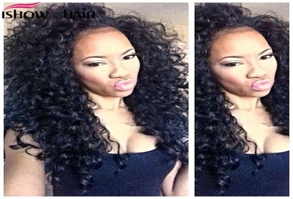 

peruvian indian maylasian unprocessed virgin hair deep wave hair 4 bundles ishow 8a hair weave 828inch selling 8928243, Black