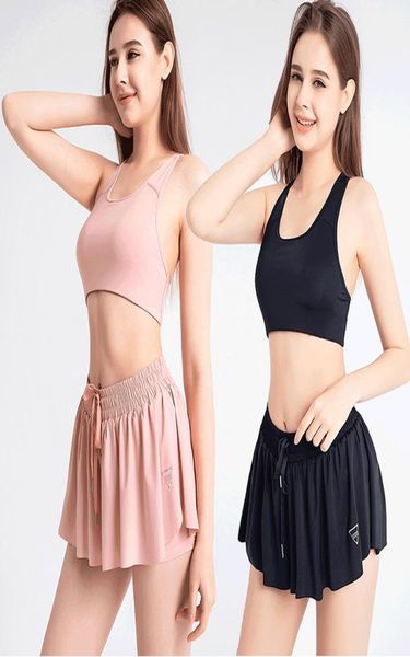 

aa and legging womens sports tennis shorts 2 piece sets activewear washable stretch soft inner protect outfit athletic crop gym yoga4939844, Black;blue