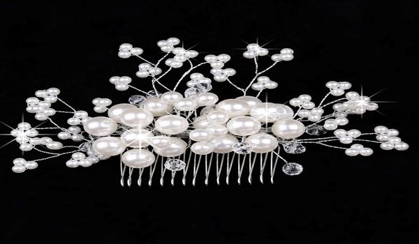 

2015 bridal accessories tiaras hair accessories new arrival white red pearls headwear for wedding or others 411964, Silver