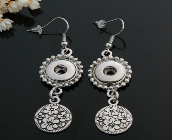 

10 pair 12mm snap button noosa flower earrings fashion jewelry is suitable for the fast button and the charm of floating3431231, Silver