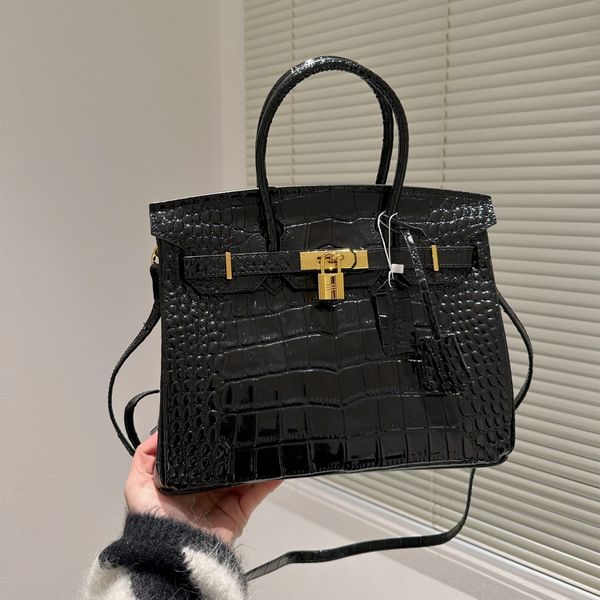 

birkin designer bag women totes bags luxury handbag genuine cowhide leather crocodile pattern brand shoulder bags alligator