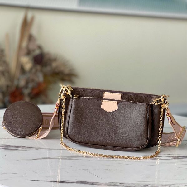 

designer bag multi pochette accessories handbag m44840 womens wallet brown bags gold chain 24cm multiple pocket compartments shoulder bag lu