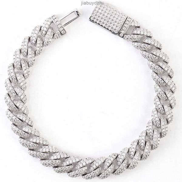 

mens hip hop jewelry gold plated moissanite diamond choker miami cuban link chain 10mm necklace silver bracelet