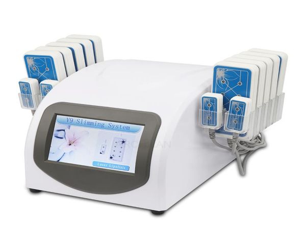 

14080mw 635nm650nm lipo diode laser lipolysis 14 pads llt slimming weight fat loss beauty equipment home use1944265, Black