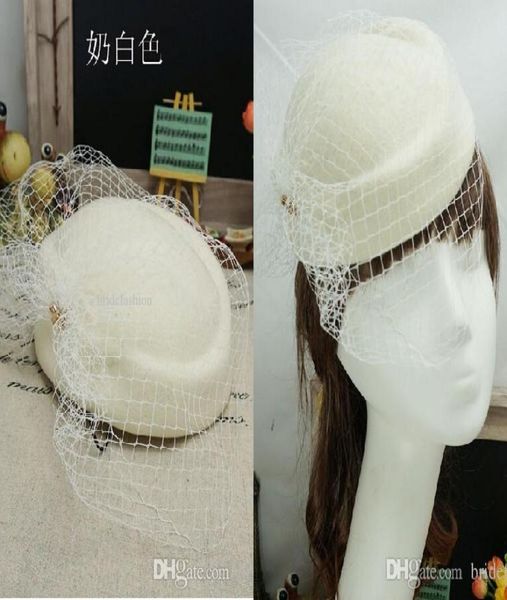 

new white color party cocktail women fascinator party wedding net veil bridal wedding hat9798139
