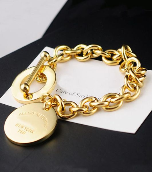 

titanium steel brand name goldplated love female bracelet newyork round ot buckle couple bracelet mother039s day gift9890274, Black