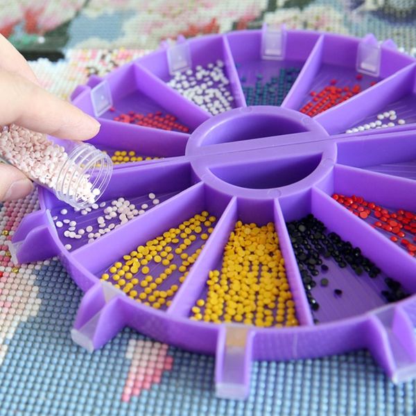 

6 grid palette diamond painting tray kits large capacity drill plate diamond painting pen nail art beading plates cross stitch