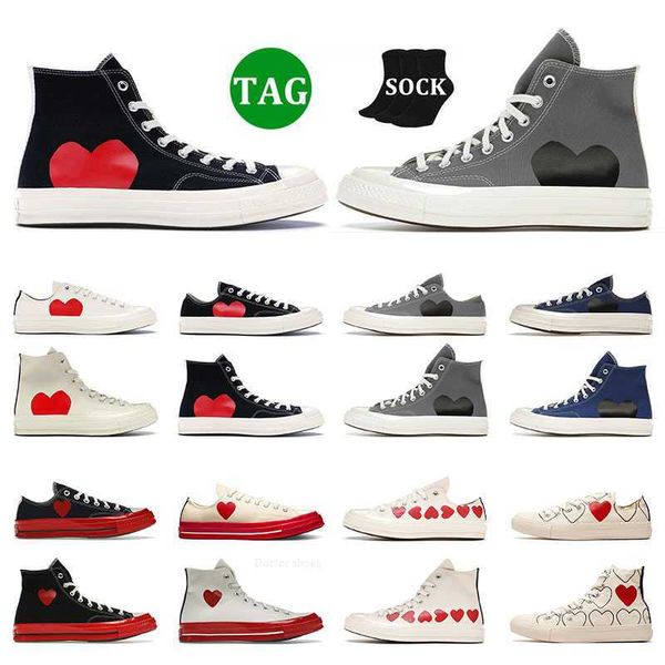 

2023 for men women casual shoes 1970s canvas shoe all stars 1970 flat play black eyes multi hearts mens sneakers womens trainers size 35-44