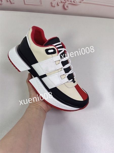 

new mens classics casual shoes designer leather lace-up sneaker fashion running trainers letters woman shoes flat printed gym sneakers, Red;white