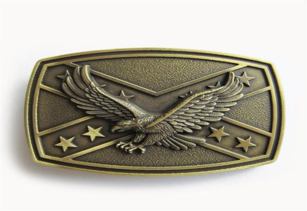 

men belt buckle new vintage bronze plated flag eagle cross star belt buckle gurtelschnalle boucle de ceinture buckle3d047 also st6091959, Slivery;black