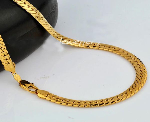

18k 9ct yellow real solid gold gf open link wide 9mm chain necklace 236quot sp88 mens womans jewelry flourishing2364690, Silver