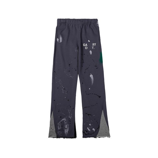 

discount mens pants luxury galleryes dept designer sweatpants speckled letter print men's women's trousers couple loose versatile, Black