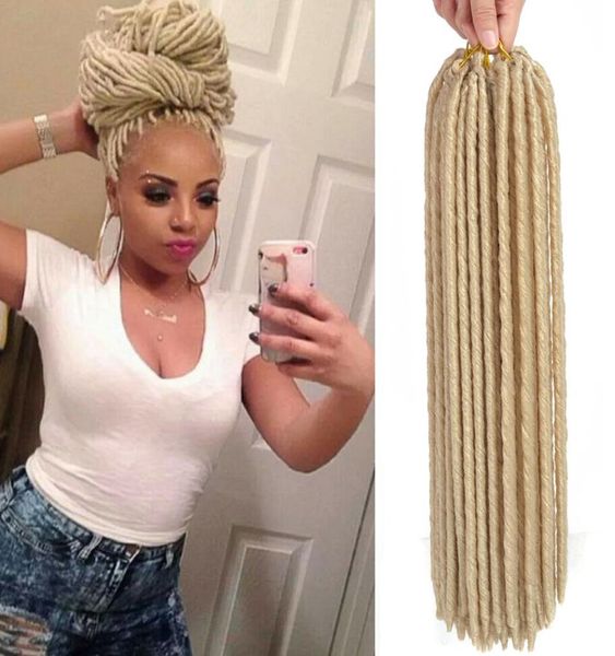 

1 pakes goddess locs blonde faux locs crochet hair 18inches synthetic braiding hair 24 roots crochet hair extensions soft dreadloc8885324, Black