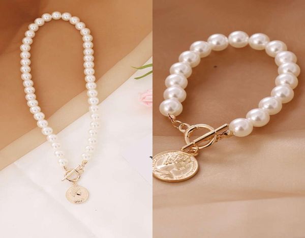 

2021 designer fashion accessories exaggerated pearl necklace women coin necklace temperament collar chain n6456180470, Silver