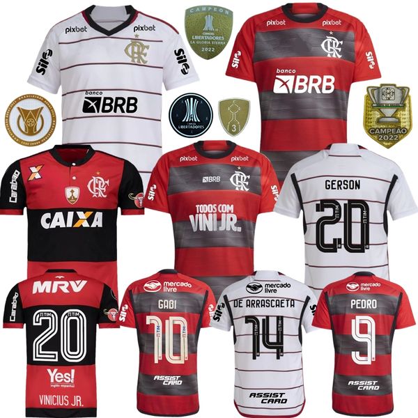 

2023 2024 flamengo soccer jerseys 23 24 flamenco home away 3rd camisa 17 18 gabi david luiz diego vinicius jr vidal de arrascaeta pedro isla, Black;yellow