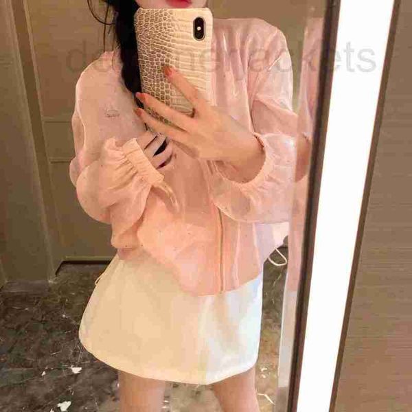 

women's blouses & shirts designer 2023 new heavy industry full pressed diamond crystal yarn chest hand sewn metal sunscreen jacket, White