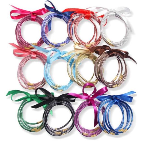 

whole 5pcs set all weather glitter bangles set glitter filled silicone plastic bowknot jelly summer bracelets selling ps26347731, Black