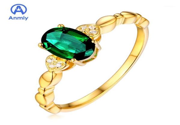 

anmiy four love tourmaline gold ring feminine green hand jewelry charming on party as a queen14668399, Slivery;golden