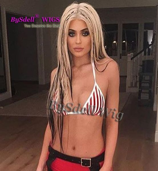 

new celebrity kylie jenner christina aguilera hairstyle wig synthetic white highlight black braids hair cosplay wigs for xtina cos8739389