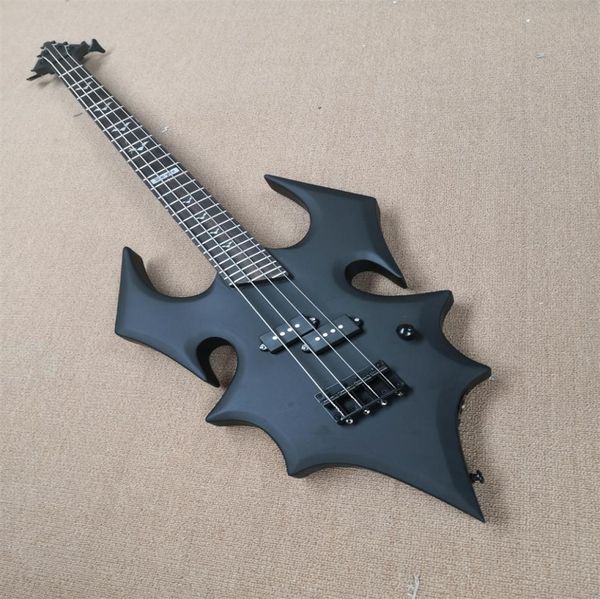 

custom von frank 4 strings bass guitarmatte black bodyirregular shape with hardcase24 frets4009151