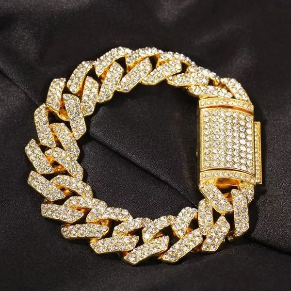 

seller mossanshi cuban necklace gold silver shiny diamond hip hop men's style accessory necklace sale