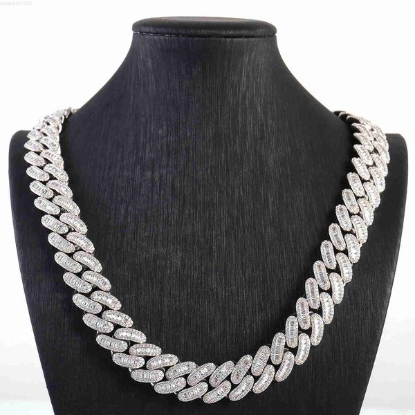 

new process cuban necklace mossinate diamond cuban chain stylish men's necklaces moissanite cuban link chain, Silver