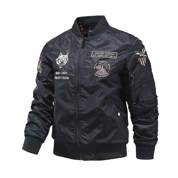 

tough guy flight jacket 2023 spring and autumn new men's embroidered ribbed baseball collar work coat coat ter9, White;black