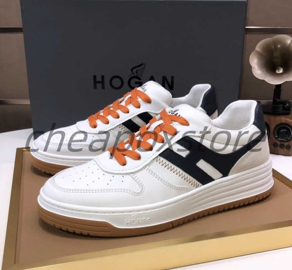 

men's shoes 2023 new casual shoes h letter running shoes sports super soft leather 8231, Black