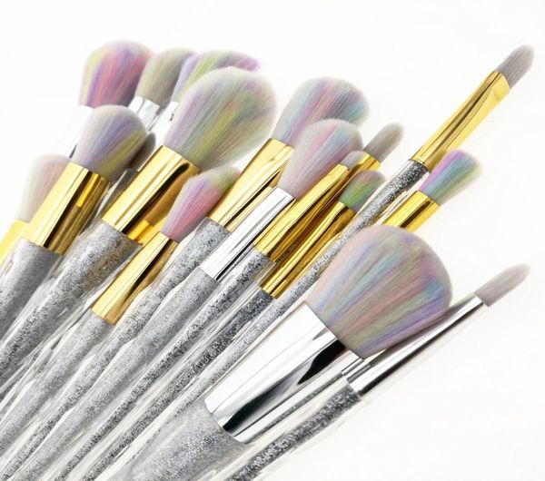 

mermaid unicorn screw diamonds makeup brush set 5pcs 7pcs 10pcs face eye professional make up brush kit tools2304726