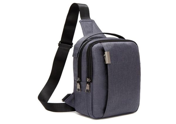 

new mens chest bag small canvas shoulder backpack sling cross body zipper travel bag q01142140502