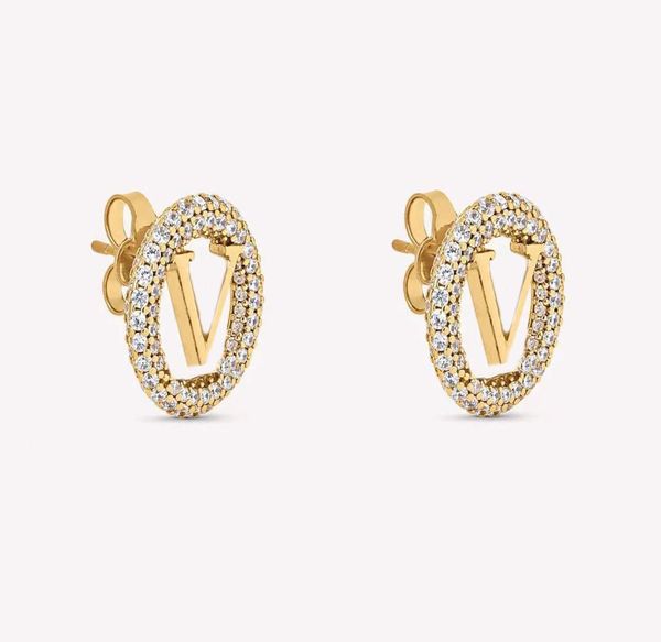 

fashion designer cz charm earrings for mens and women lovers couple gift ladies weddings gifts jewelry with box4361793, Golden