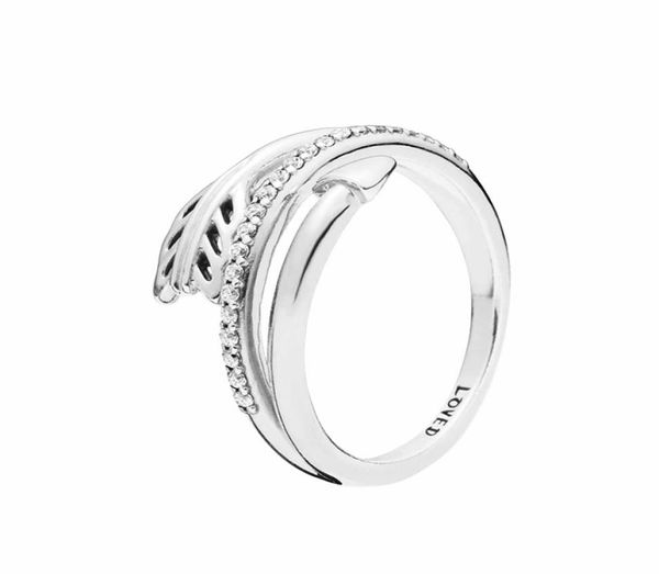 

authentic 925 sterling silver wrap around arrow ring women girls gift designer love rings original box set for ring1390064, Slivery;golden