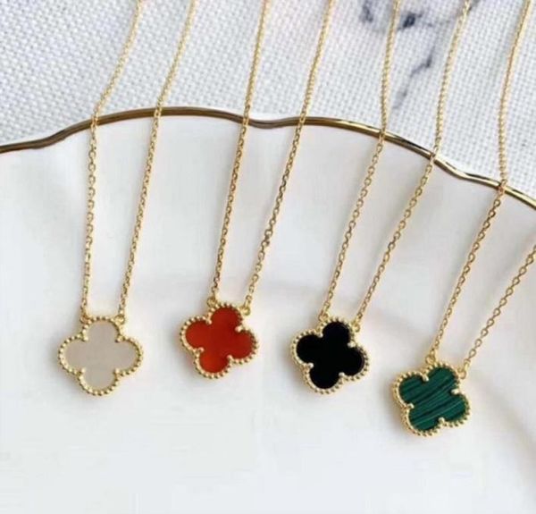 

womens luxury designer necklace fashion flowers fourleaf clover necklaces 18k gold stainless steel necklaces jewelry2706420, Silver
