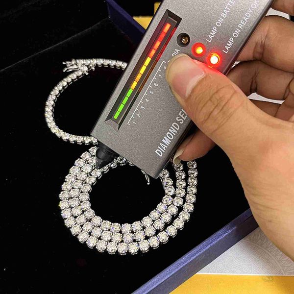 

gra certificate fine jewelry wholesale diamond 18k white gold tennis chain women men iced out moissanite diamond tennis bracelet, Silver