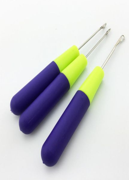 

10pcslot plastic crochet braid needle use for human hair extension tools wig hook needle threader knitting crochet needle9916317, Silver