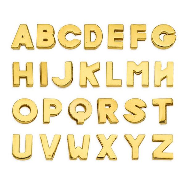 

1300pcslot slide letter charms for bracelet making keychain women jewelry 10mm smooth alphabet az diy necklace8338892, Silver