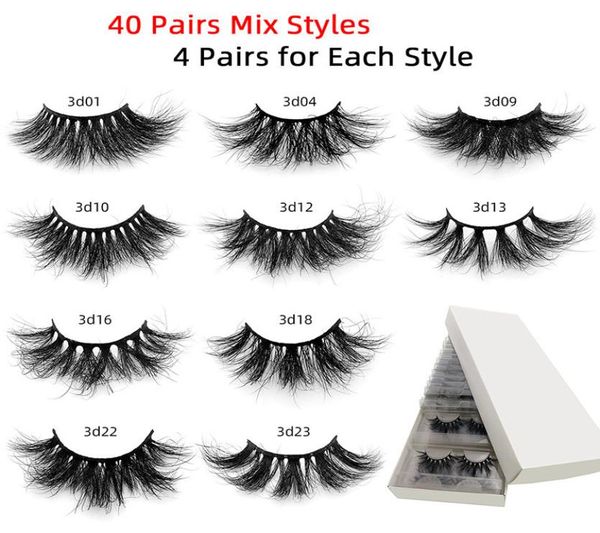 

10 styles 25mm eyelash 3d false eyelash mink lashes in bulk natural long 5d8d false eyelash dhl 9878163