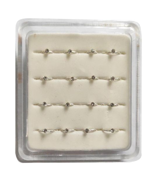 

925 sterling silver nose hoop with stone 22g open nose ring 16pcspack3827833