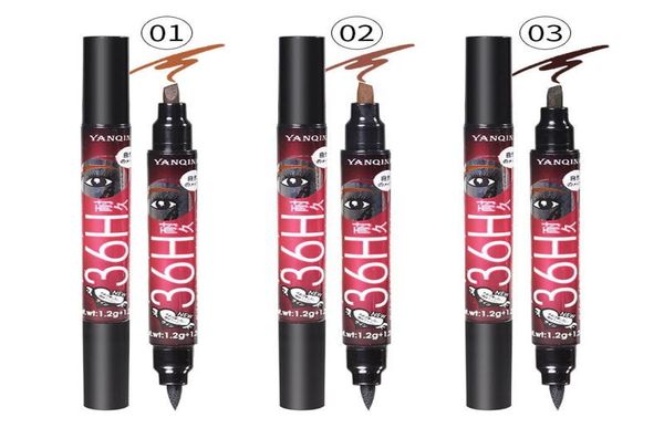 

yanqina 36h long lasting duo eyebrow and eyeliner pencil double end waterproof eye pencils professional eyes makeup6426291
