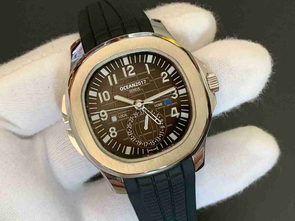 

other watches mens 40mm designer watch rubber strap automatic mechanical sport waterproof watches transparent back sapphire glass wristwatch, Slivery;black