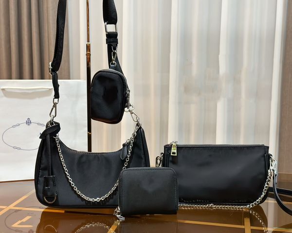 

designer 2005 nylon 3 pcs high shoulder bag cleo hobo mens womens luxury chain hobo wallet messenger bag womens clutch 2000 handbag
