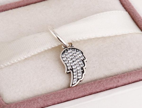 

fits diy charms bracelet 2015 new 925 sterling silver angel wing charms pendants for women pave clear zircon jewelry3721486, Bronze;silver