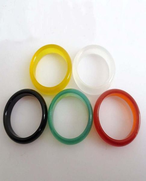 

jade band rings 5mm agate finger ring for women men fashion jewelry whole 008225415, Silver
