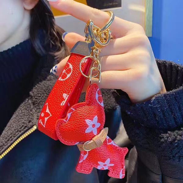 

2023 designer keychain with orange box men's waist buckle leather presbyopia keychain pendant car key chain ring fashion couple, Silver