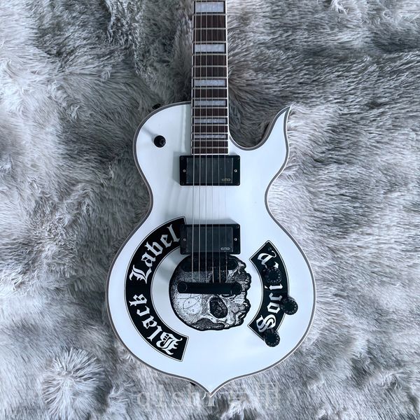

white color electric guitar made in china mahogany wood body 22 fret