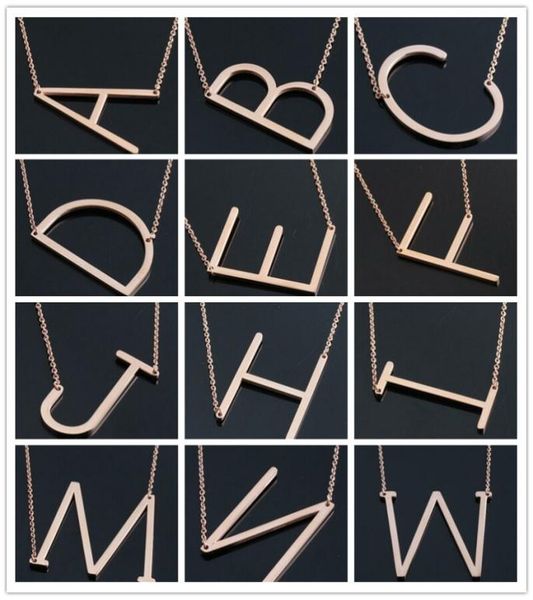

women039s fashion stainless steel 26 letter az gold silver rose necklaces pendants jewelry gift you can cho9248809