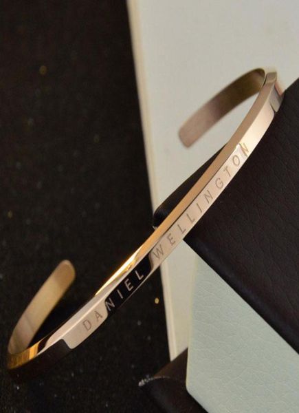

cuff dw bracelets stainless steel punk rose gold silver gold bangle for women and men pulsera fashion jewelry 745213, White